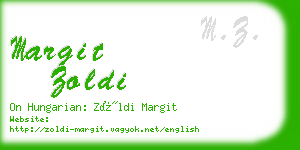 margit zoldi business card